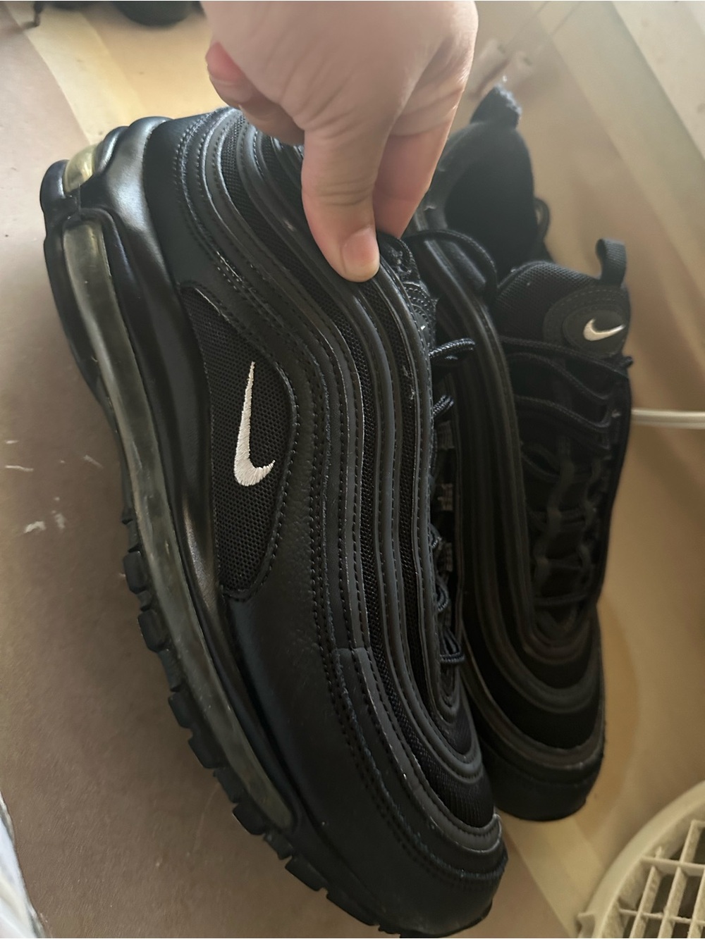 Nike Men’s Air Max 97 in Black with White Swoosh